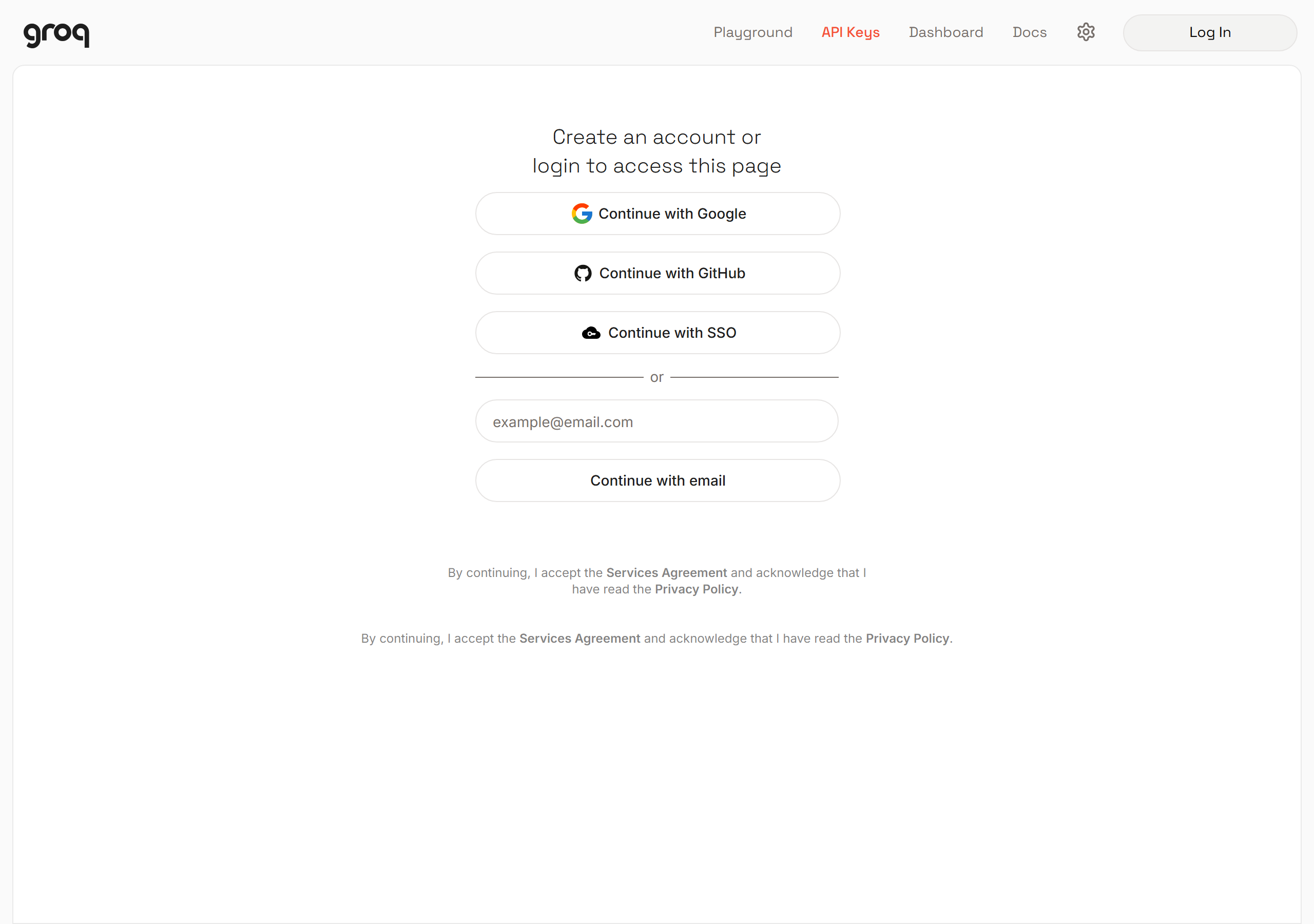 Groq Console API Keys